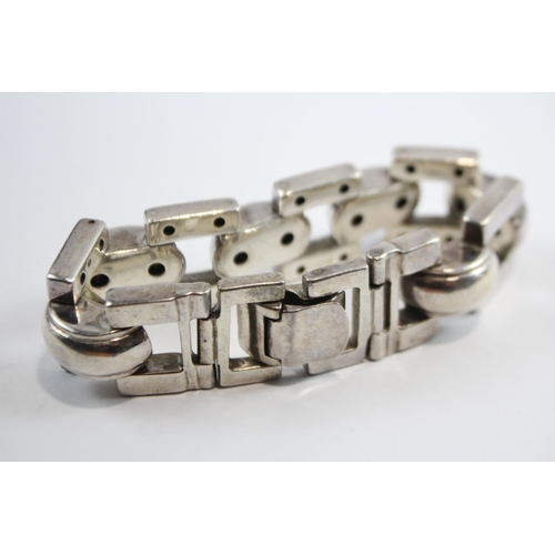 214 - Silver Fancy Link Gents Bracelet