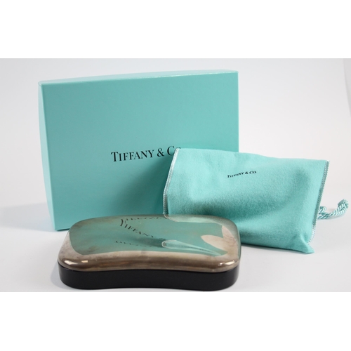 267 - Tiffany & Co. x Elsa Peretti 925 Sterling Silver & Leather Wave Trinket Box 184g