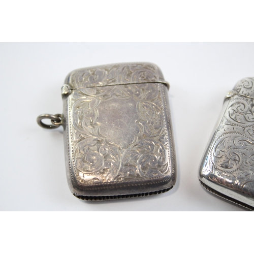 270 - 2 x Antique / Vintage Hallmarked .925 Sterling Silver Vesta / Match Cases (55g)