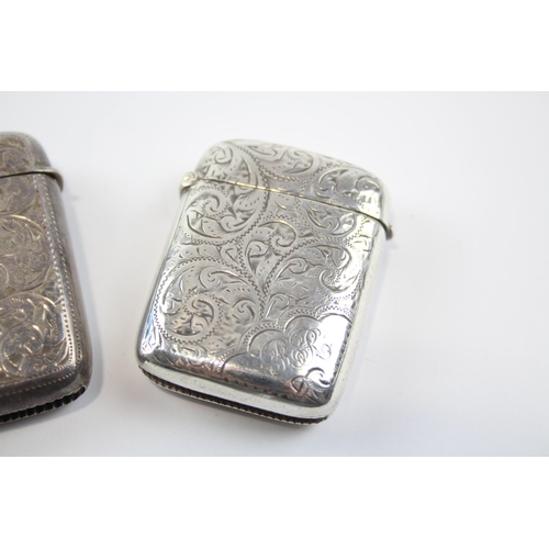 270 - 2 x Antique / Vintage Hallmarked .925 Sterling Silver Vesta / Match Cases (55g)