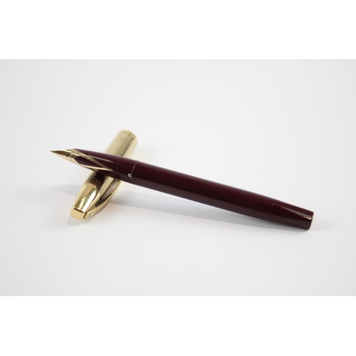 306 - Vintage SHEAFFER Imperial Burgundy FOUNTAIN PEN w/ 14ct Gold Nib WRITING