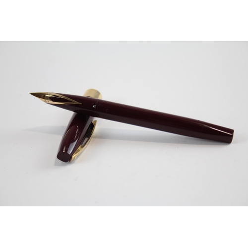 308 - Vintage SHEAFFER Imperial Burgundy FOUNTAIN PEN w/ 14ct Gold Nib WRITING