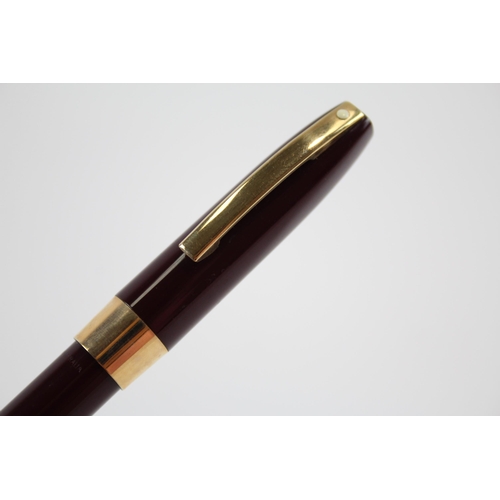 308 - Vintage SHEAFFER Imperial Burgundy FOUNTAIN PEN w/ 14ct Gold Nib WRITING