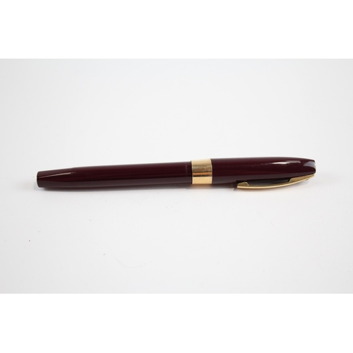 308 - Vintage SHEAFFER Imperial Burgundy FOUNTAIN PEN w/ 14ct Gold Nib WRITING