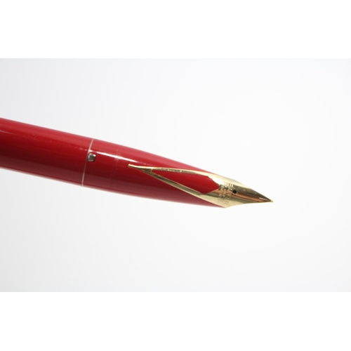 312 - SHEAFFER Imperial Red Christmas FOUNTAIN PEN w/ 14ct Gold Nib, Ballpoint Etc