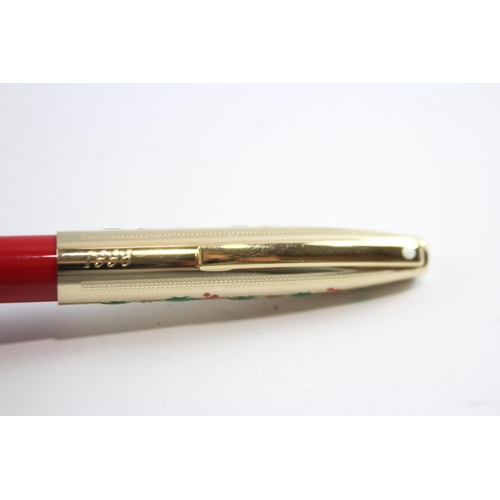 312 - SHEAFFER Imperial Red Christmas FOUNTAIN PEN w/ 14ct Gold Nib, Ballpoint Etc