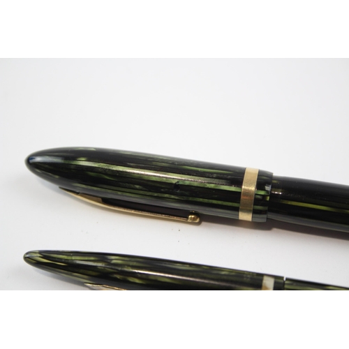 313 - Vintage SHEAFFER Balance Green FOUNTAIN PEN w/ 14ct Gold Nib, Pencil Etc