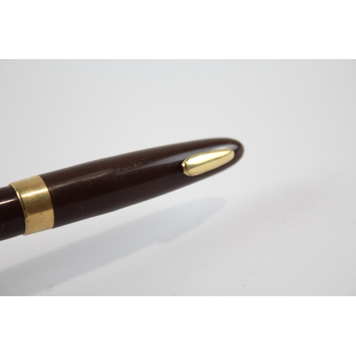 315 - Vintage SHEAFFER Balance Brown FOUNTAIN PEN w/ 14ct Gold Nib, Pencil Etc