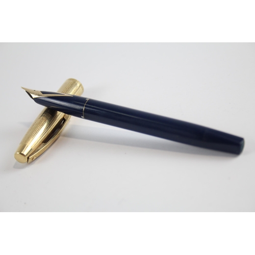 317 - Vintage SHEAFFER Imperial Navy FOUNTAIN PEN w/ 14ct Gold Nib WRITING