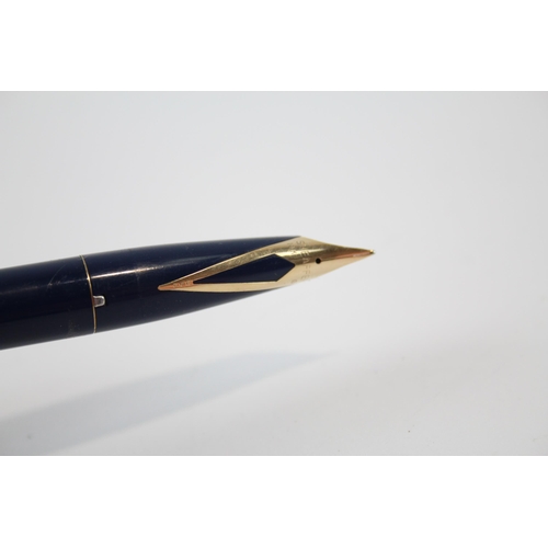 317 - Vintage SHEAFFER Imperial Navy FOUNTAIN PEN w/ 14ct Gold Nib WRITING