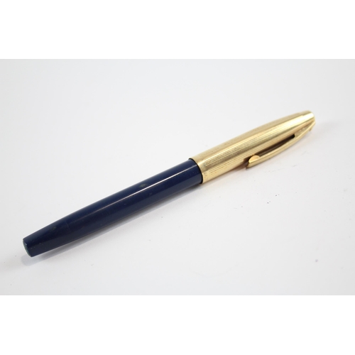 317 - Vintage SHEAFFER Imperial Navy FOUNTAIN PEN w/ 14ct Gold Nib WRITING