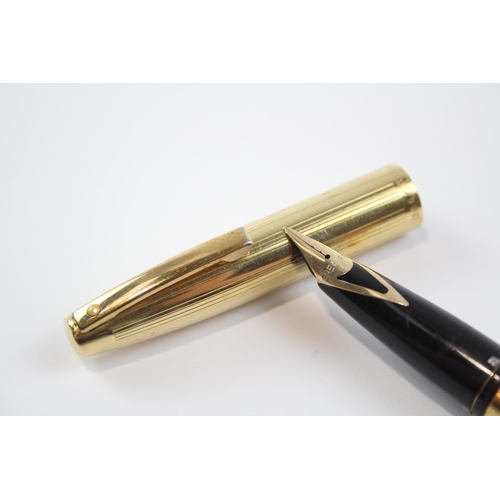 318 - Vintage SHEAFFER Imperial Gold Plated FOUNTAIN PEN w/ 14ct Gold Nib WRITING