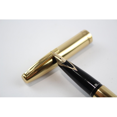 320 - Vintage SHEAFFER Imperial Brass FOUNTAIN PEN w/ 14ct Gold Nib WRITING