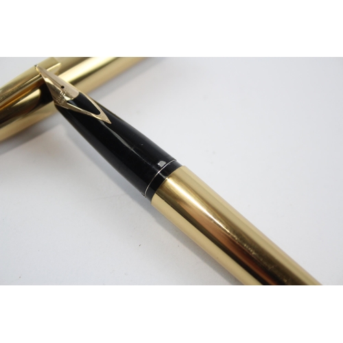 320 - Vintage SHEAFFER Imperial Brass FOUNTAIN PEN w/ 14ct Gold Nib WRITING