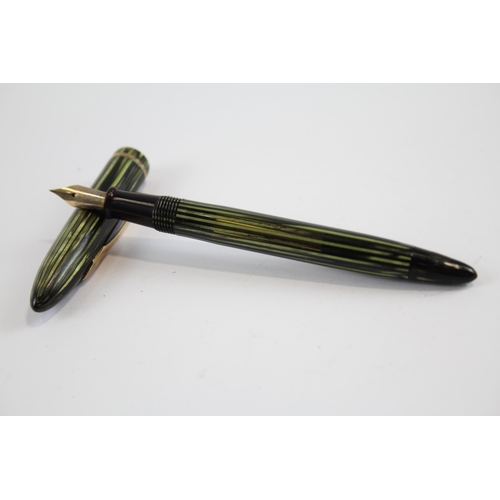 321 - Vintage SHEAFFER Balance Green FOUNTAIN PEN w/ Steel Nib WRITING