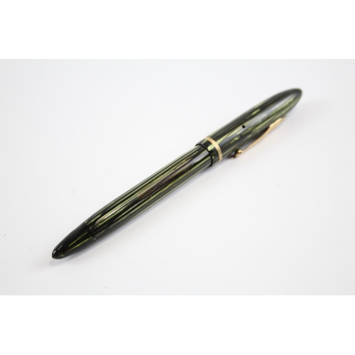 321 - Vintage SHEAFFER Balance Green FOUNTAIN PEN w/ Steel Nib WRITING