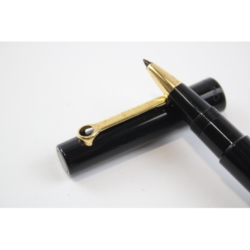 335 - Omas Tokyo Black Rollerball Pen w/ Gold Plate Banding & Clip