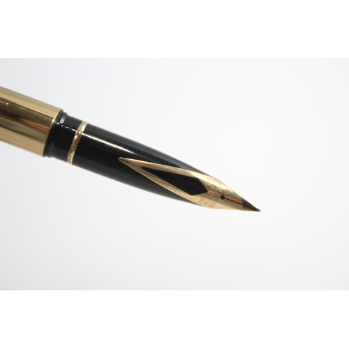 345 - Vintage Sheaffer Imperial Brass Fountain Pen w/ 14ct Gold Nib Writing (28g)