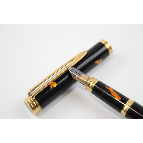 346 - Waterman Ideal Brown Lacquer Fountain Pen w/ 18ct Gold Nib Writing