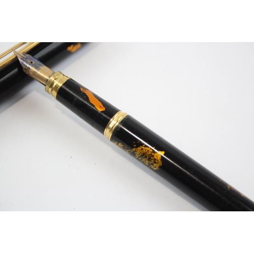 346 - Waterman Ideal Brown Lacquer Fountain Pen w/ 18ct Gold Nib Writing