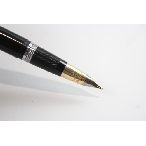 348 - Vintage SHEAFFER Snorkel Black FOUNTAIN PEN w/ 14ct Nib WRITING Boxed