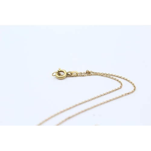 125 - 18ct Gold Rice Pearl Drop Pendants Necklace (3.6g)