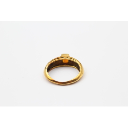 136 - 18ct Gold Citrine Set Dress Ring (3.8g) Size  P