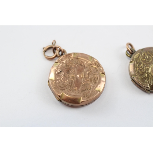 146 - 2 X 9ct Gold Back & Front Locket Pendants (6.6g)