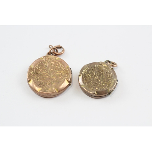 146 - 2 X 9ct Gold Back & Front Locket Pendants (6.6g)