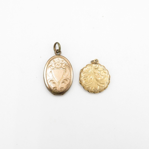 148 - 2 X 9ct Gold Back & Front Locket Pendants (8g)