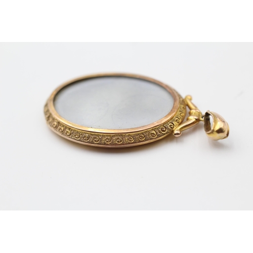 167 - 9ct Gold Antique Oval Double Locket Pendant (7.5g)