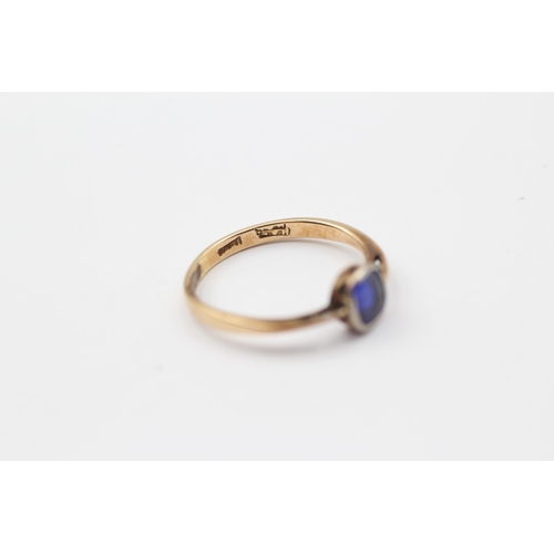 170 - 15ct Gold Antique Blue Paste Single Stone Ring (2.2g) Size  P 1/2