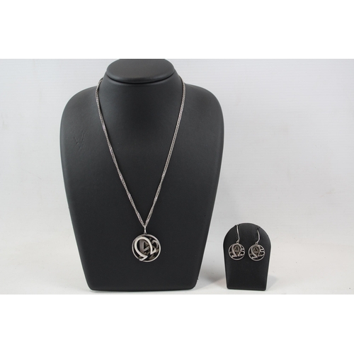 173 - Silver Necklace And Earrings Set