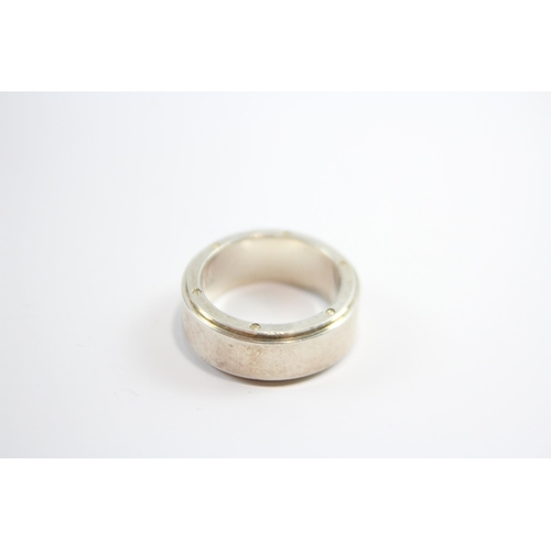 176 - Silver Wide Band Ring By Designer Tiffany & Co Size T