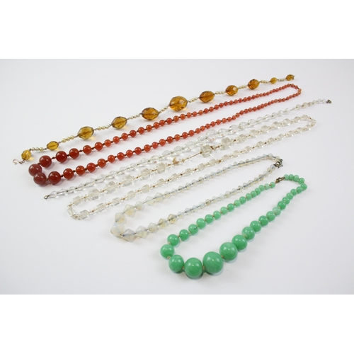 178 - A Collection Of Vintage Glass Necklaces Including Faceted