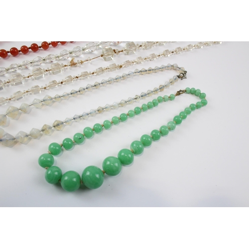 178 - A Collection Of Vintage Glass Necklaces Including Faceted