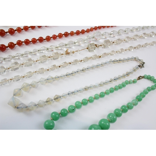 178 - A Collection Of Vintage Glass Necklaces Including Faceted