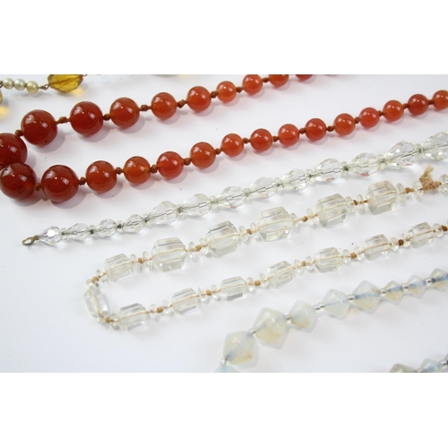 178 - A Collection Of Vintage Glass Necklaces Including Faceted