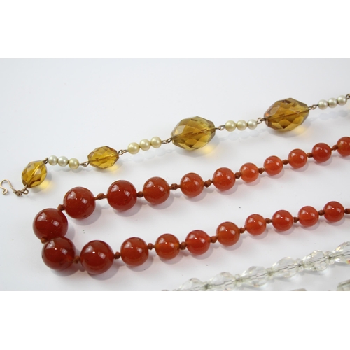 178 - A Collection Of Vintage Glass Necklaces Including Faceted