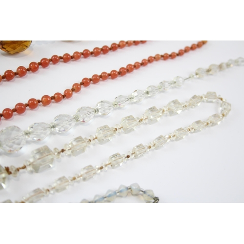 178 - A Collection Of Vintage Glass Necklaces Including Faceted