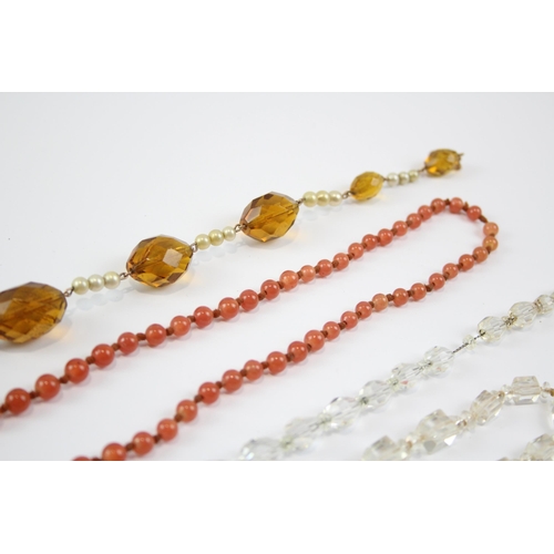 178 - A Collection Of Vintage Glass Necklaces Including Faceted