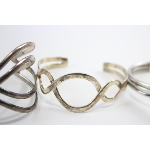 187 - A Collection Of Silver Bangles