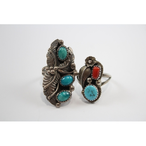 189 - Two Silver Navajo Rings Including Turquoise