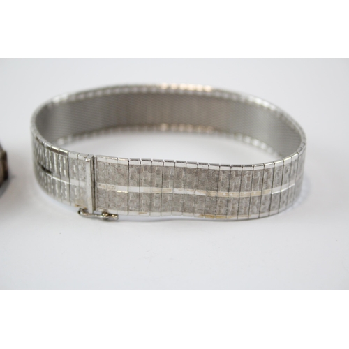 190 - A Collection Of Silver Bracelets Including Engraved Designs