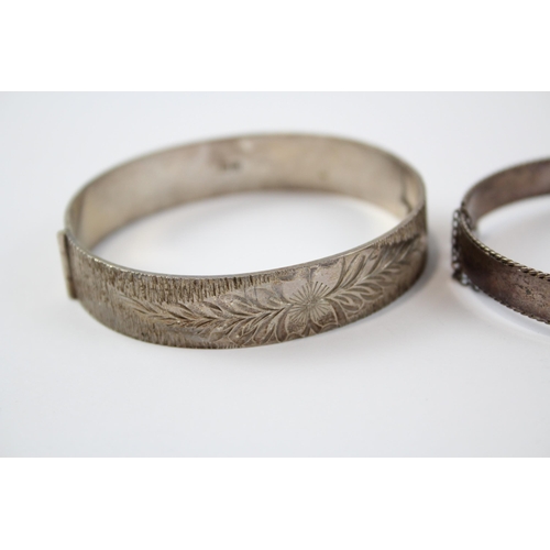 190 - A Collection Of Silver Bracelets Including Engraved Designs