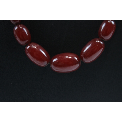 200 - Cherry Amber Bakelite Graduated Necklace