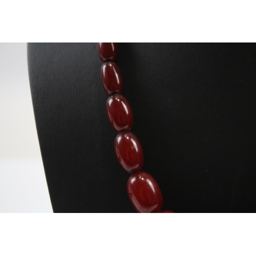 200 - Cherry Amber Bakelite Graduated Necklace