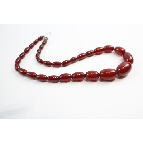 200 - Cherry Amber Bakelite Graduated Necklace