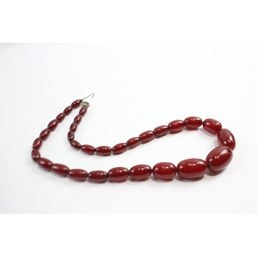 200 - Cherry Amber Bakelite Graduated Necklace