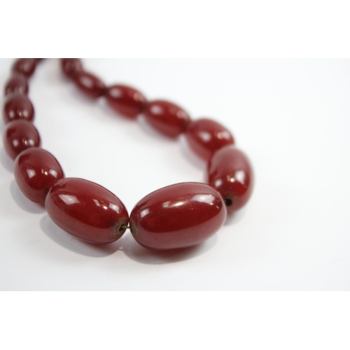 200 - Cherry Amber Bakelite Graduated Necklace